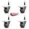 Service Caster 3'' Maroon Poly Swivel 7/8'' Expanding Stem Caster Set Total Lock Brake, 4PK SCC-EXTTL20S314-PPUB-MRN-78-4 - alternate 4
